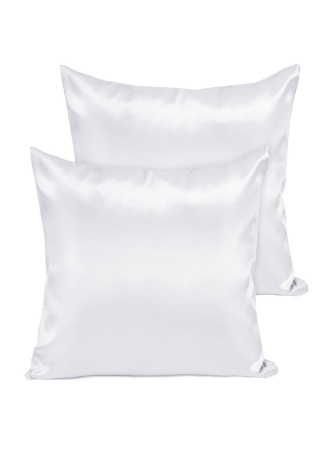 Fittia Toddler Pillowcase 13 x 18 with Zipper，Kids Small Baby Pillow Cases Cover, Silky Travel Satin Pillowcases for Boys and Girls, White - Image 1