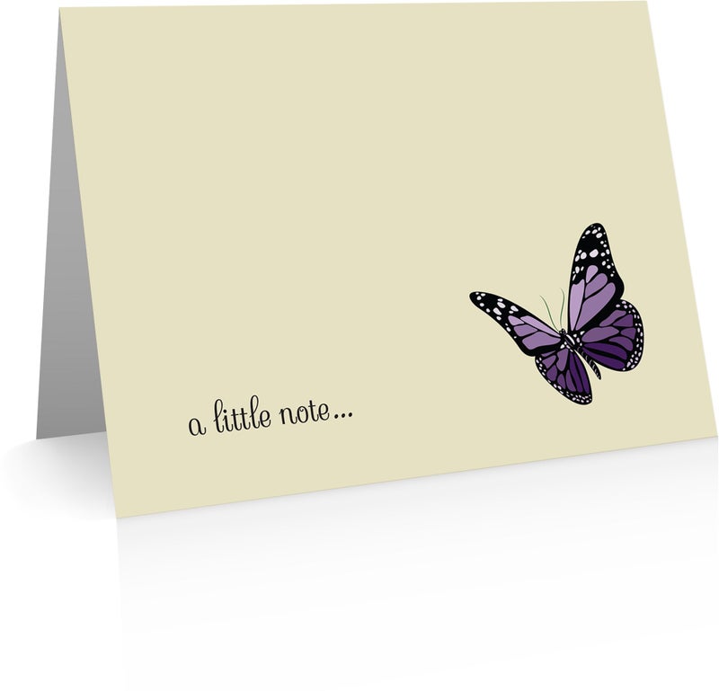 Little Notes by Comptime Butterfly Thank You Cards - 24 Cards and Envelopes - Butterfly Notecards - Image 4