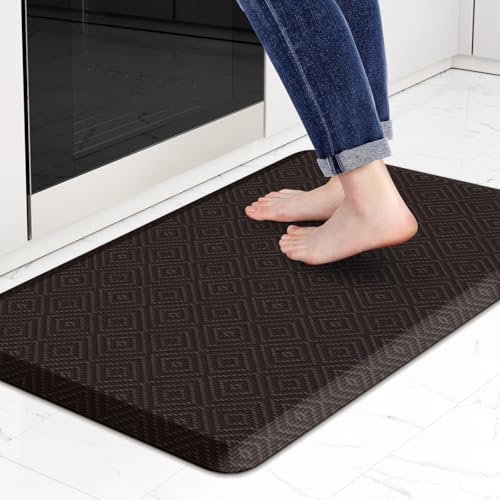Mattitude Kitchen Mat Cushioned Anti-Fatigue Floor Mat Water Resistant Non-Slip Mats and Rugs Standing and Comfort Desk Mats for House Sink Office Laundry (Chocolate, 17.3"x28") - Image 1