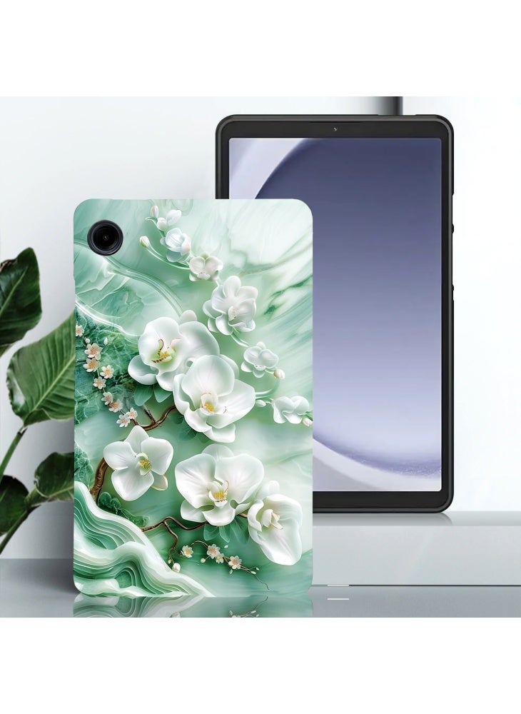 جراب رفيع ناعم من مادة TPU مطبوع عليه نقشة لهاتف Samsung Galaxy Tab A11/A9 - زهرة اليشم - Image 2