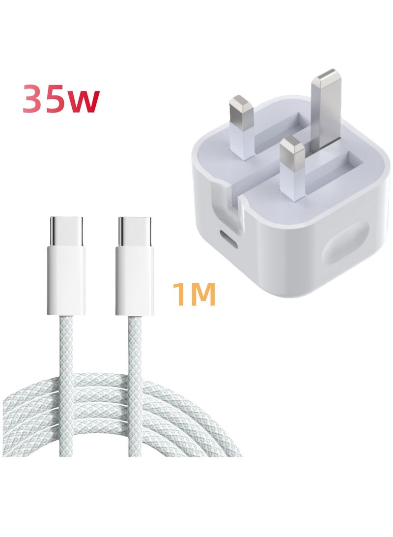 35W USB-C fast charger cable with 1M Type-C for fast charging of smart phones and tablets - Image 1