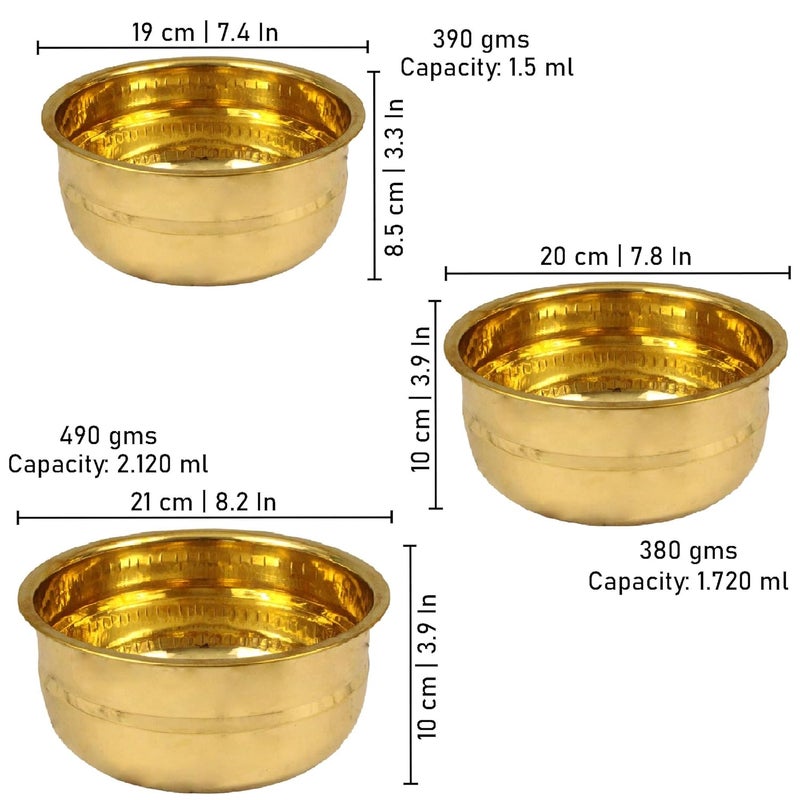 Putrika Brass Cooking Utensil PatileTopeCookwareTapeliPeetalVanachattiThiruvaradhana BowlTharpana Chatti Rice BowlSmall - Image 4