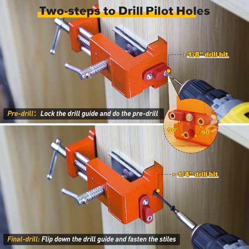 Sebupar Cabinet Clamps, Cabinet Installation Cabinetry Clamps Face Frame Clamps Tools with Two Side Screws and Alignment Plate, 4 Pack, Orange - Image 5