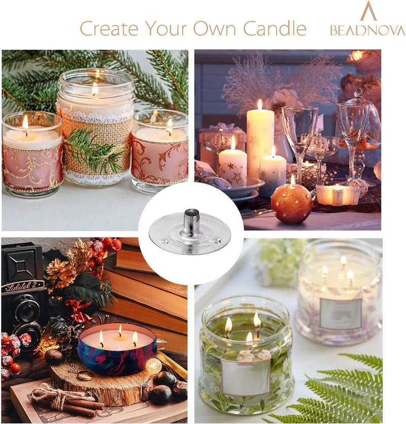 BEADNOVA Candle Wick Tabs 300pcs Metal Candle Wick Sustainer Tabs for Candle Making and Candle DIY (12.5mm/ 0.5inch) - Image 5