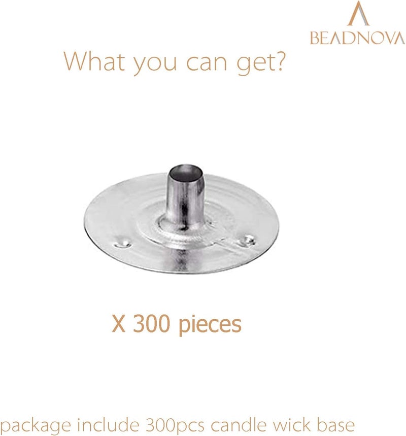 BEADNOVA Candle Wick Tabs 300pcs Metal Candle Wick Sustainer Tabs for Candle Making and Candle DIY (12.5mm/ 0.5inch) - Image 3