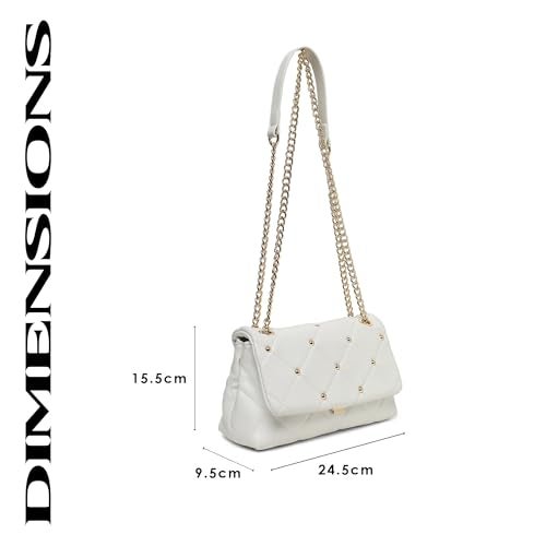Akiki London Women's Chancery Sling Bag|Chain Strap|Quilt Finish|Flap Closure|Sling Bag for Women|Ladies Purse|Gift for Women - Image 3