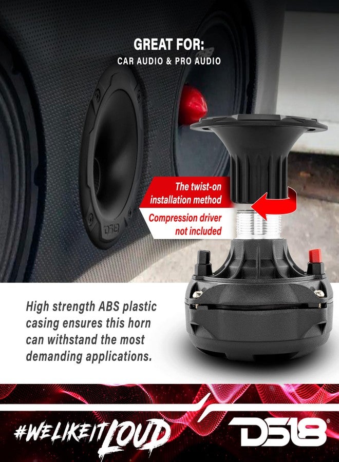 DS18 PRO-HT1 Twist on Slim Profile Exit Horn ABS/PC Plastic Waveguide for Drivers with 1" Throat, 1.77" Depth, 4.5" Diameter - Short Exit Horn Wave Guide for Compression Drivers - Image 3