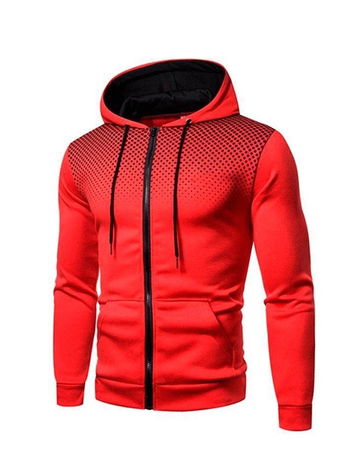 KUYING - New Wave Point Loose Zipper Hooded Sports Hoodie - Image 1