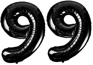 flavouredlove 16 inch Ninety-nine Foil Number Air or Helium Balloon Party Decoration Black Pack of 1 | 99 Year No. Balloons Birthday/Anniversary (Black Number 99) - Image 3