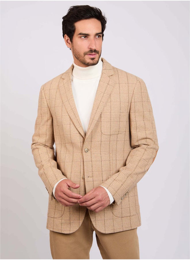 Dalydress Men Wool Blazer With Sued Elbow Patch
