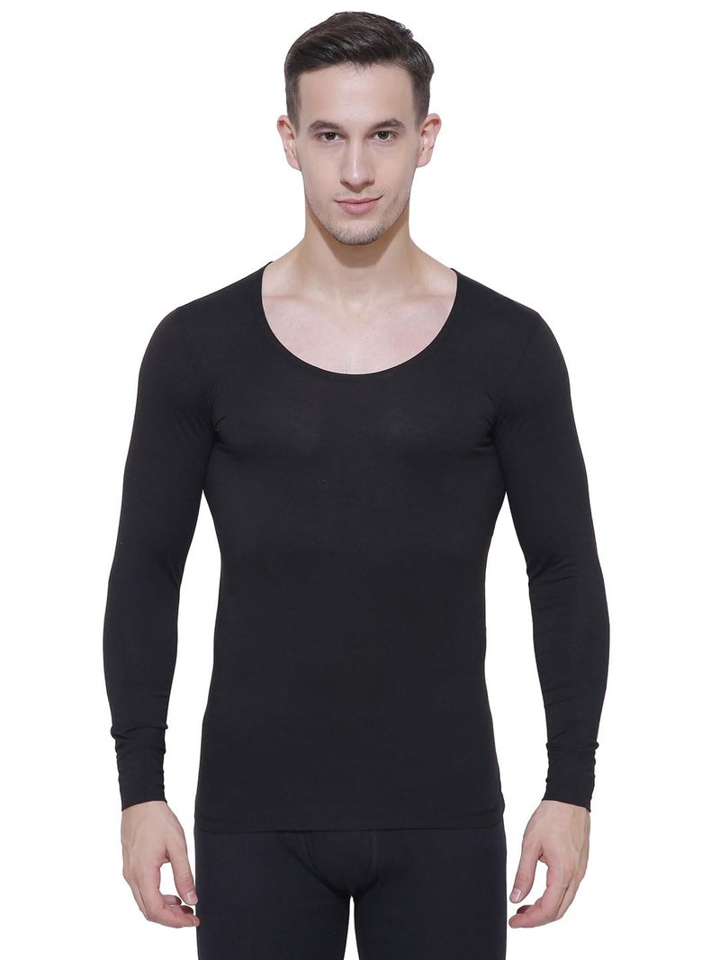 BODYCARE Ayaki Mens Tops Round Neck Full Sleeves Pack of 1-Black - Image 1