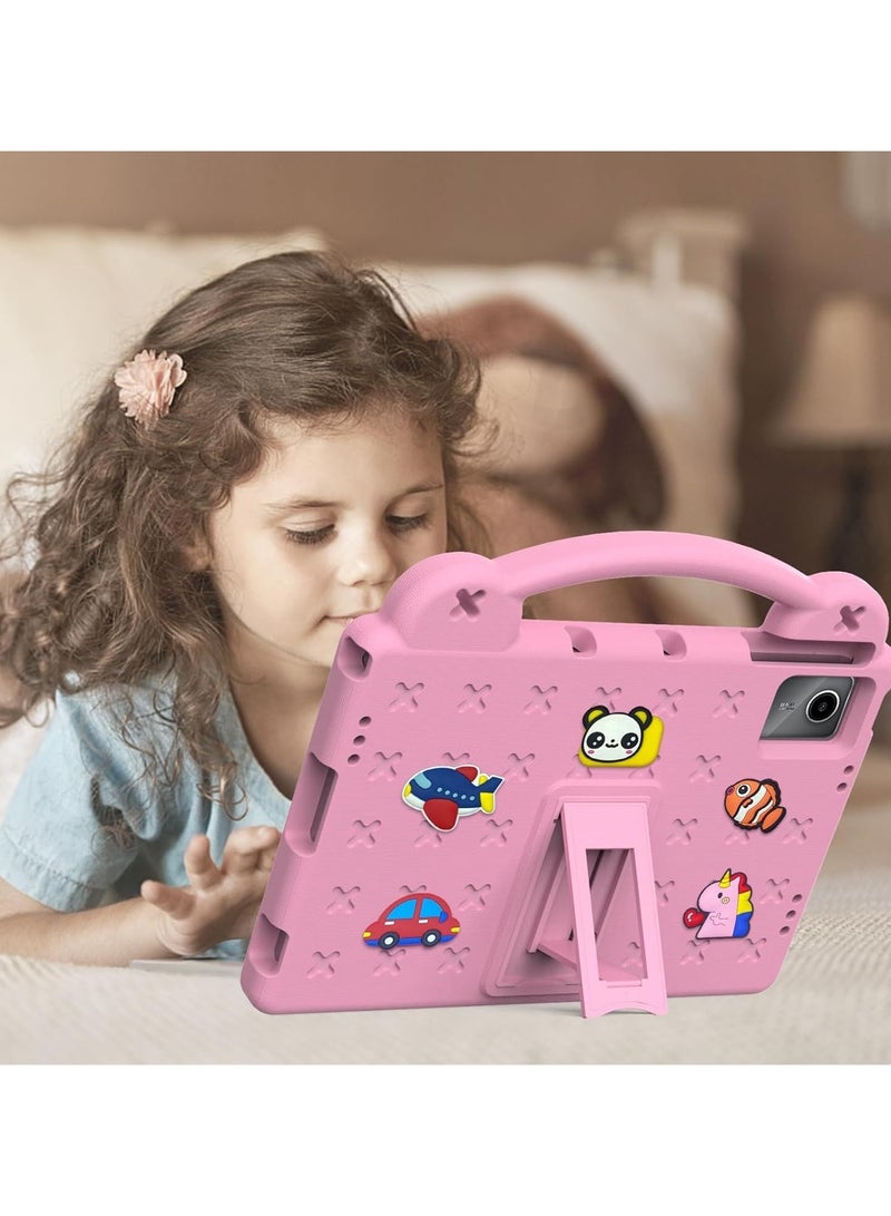 VKL Kids Case Compatible with Lenovo Tab M11 11 Inch Tablet, EVA Cartoon Shockproof Cover with Shoulder Strap Handle Stand (Pink) - Image 5