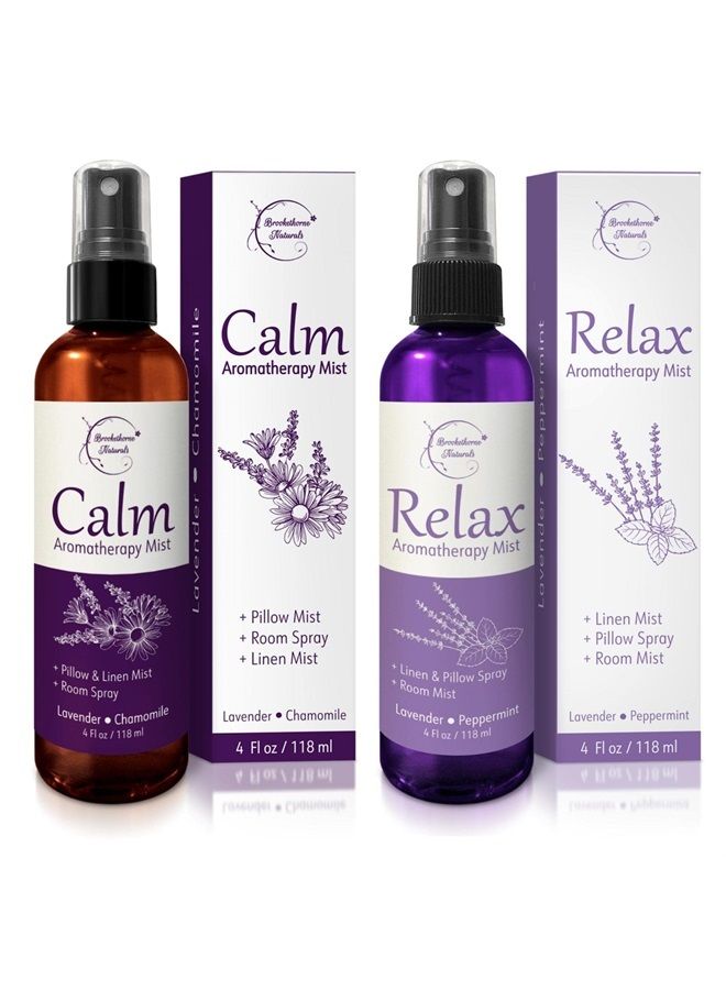 brookethorne naturals Lavender Spray Aromatherapy Mist Set of 2 – Pillow Spray, Natural Linen Spray for Bedding, Essential Oil Room Spray with Lavender & Chamomile for relaxation & sleep by Brookethorne Naturals  - Image 1
