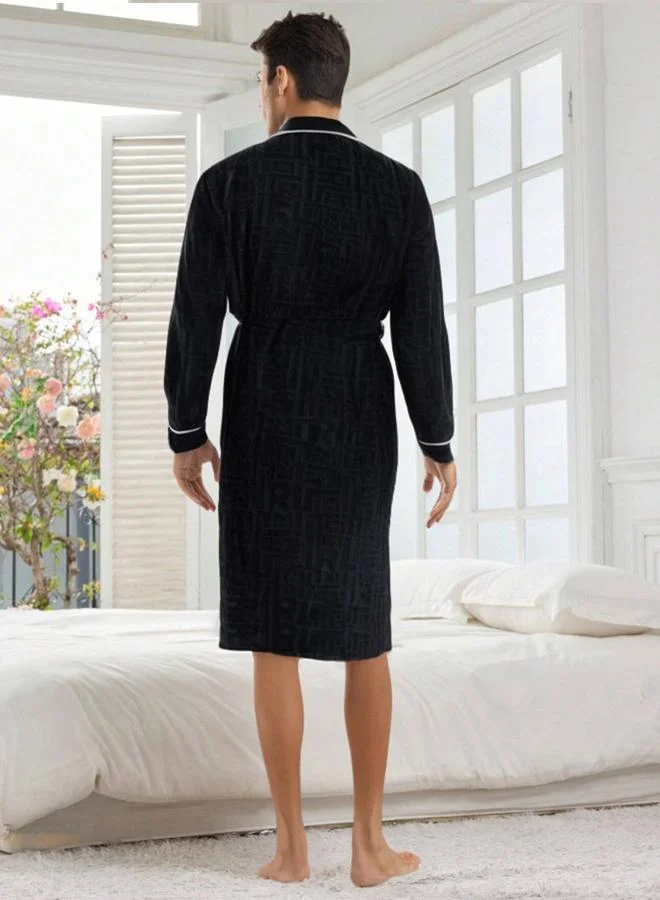 تايك تو روب سادة بحزام وتفاصيل بارزة