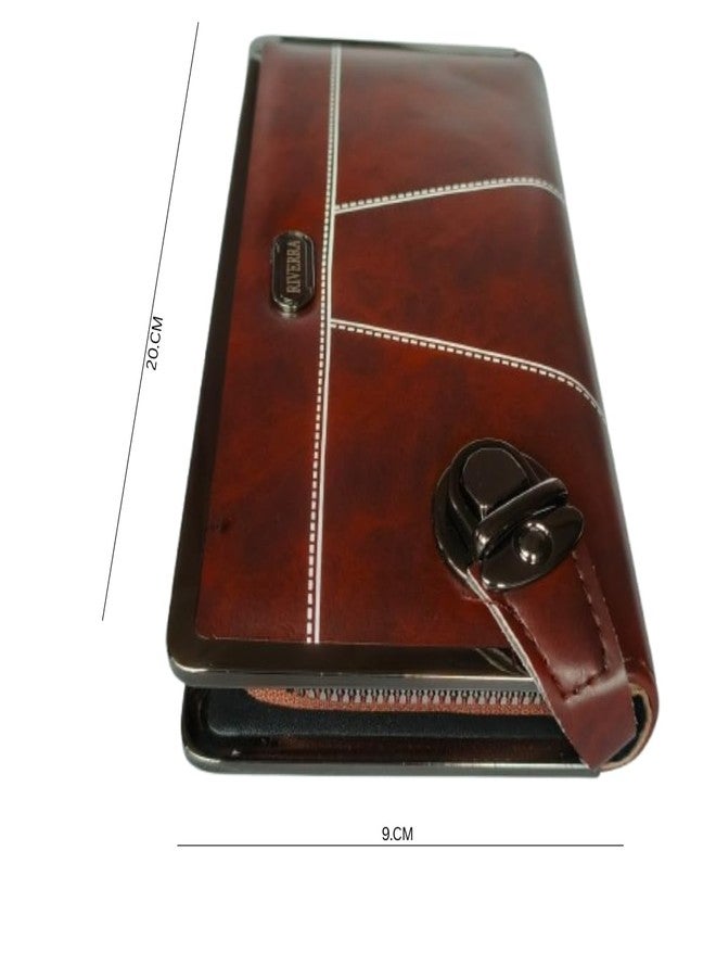 Premium Faux Leather Hand Wallet for Women | Stylish Hand Purse & Clutch with Zipper | Minimalist Smart Card Holder Wallet for Man Business Men | Compact Money Clip - Image 3