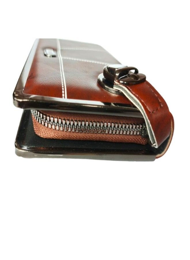 Premium Faux Leather Hand Wallet for Women | Stylish Hand Purse & Clutch with Zipper | Minimalist Smart Card Holder Wallet for Man Business Men | Compact Money Clip - Image 4