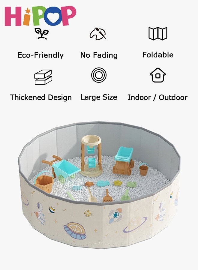 HIPOP Foldable Ball Pit for Toddlers, 39.4"x 11.8" Round Kiddie Baby Playpen Ball Pool, Pop Up Collapsible Soft Play Tent Indoor Outdoor, Ideal Gift for Babies (Balls no Include) - Image 2