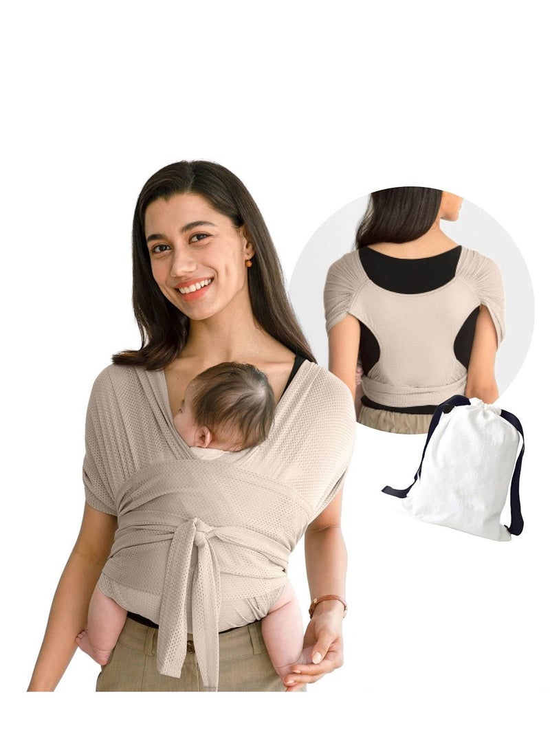 KASTWAVE Baby Wrap Carrier for Newborn, Hassle-Free Moisture Wicking and Breathable Infant Sling, Perfect for Newborn Babies to 44 lbs Toddlers (L) - Image 1