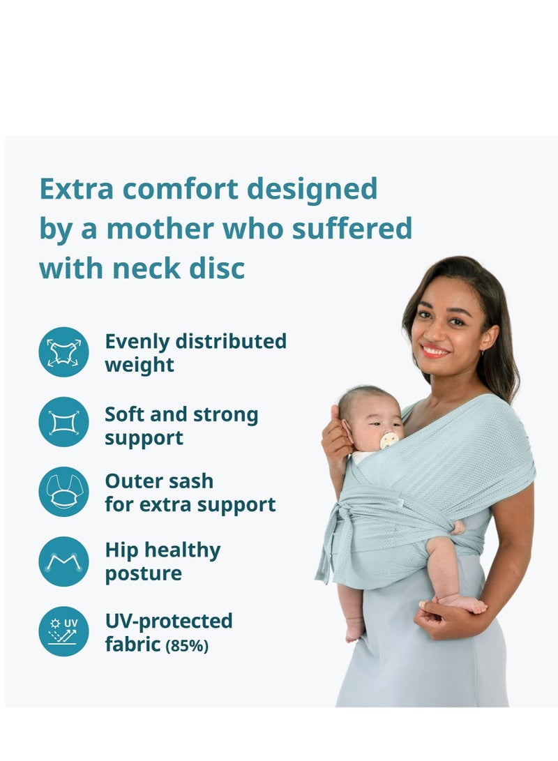KASTWAVE Baby Wrap Carrier for Newborn, Hassle-Free Moisture Wicking and Breathable Infant Sling, Perfect for Newborn Babies to 44 lbs Toddlers (L) - Image 2