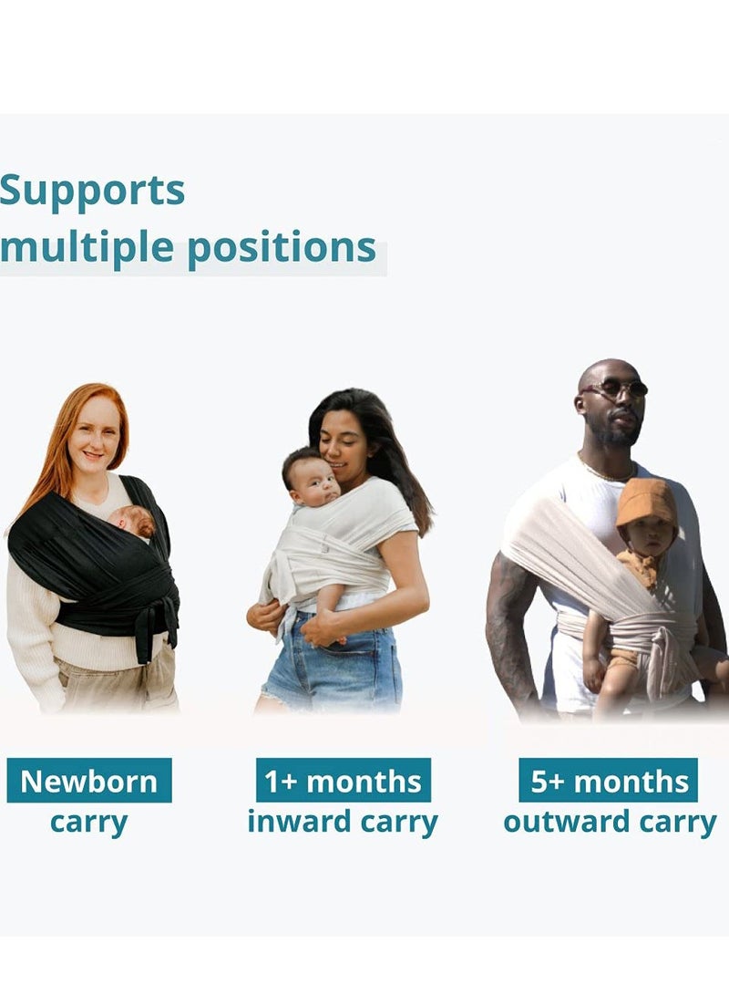 KASTWAVE Baby Wrap Carrier for Newborn, Hassle-Free Moisture Wicking and Breathable Infant Sling, Perfect for Newborn Babies to 44 lbs Toddlers (L) - Image 3