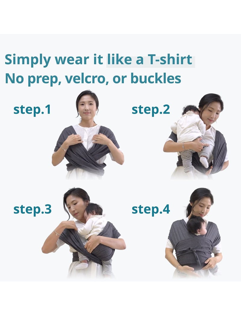 KASTWAVE Baby Wrap Carrier for Newborn, Hassle-Free Moisture Wicking and Breathable Infant Sling, Perfect for Newborn Babies to 44 lbs Toddlers (L) - Image 4