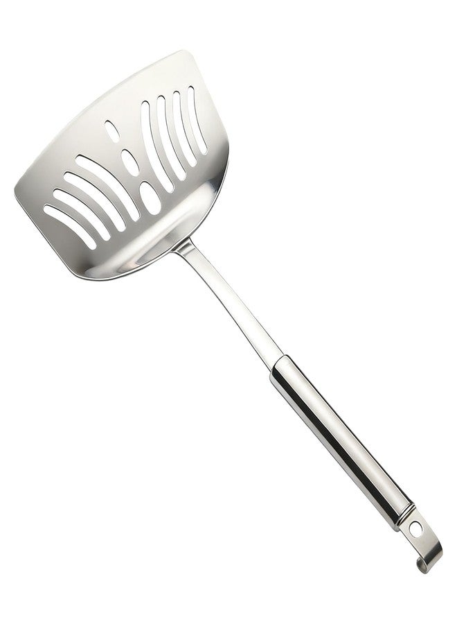 VEOOK Stainless Steel Fish Spatula,Fish Turner With Wide Slotted Head,Easy Flip & Serve, For Flipping Fish Egg Patties Fries Pancake Steak,Ergonomic Handle with Hanging Hole for Storage(FS-01) - Image 1