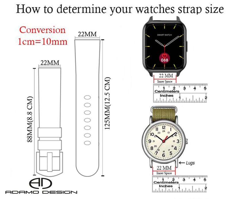 ADAMO 22Mm Silicone Watch Strap Compatible For Phoenix Ultra/Phoenix/Pulse 2/Xtend Pro/Xtend Call And All 22Mm Wristwatch And Smartwatches P13Bir02-F02-N02-L02-D02, Multicolor - Image 4