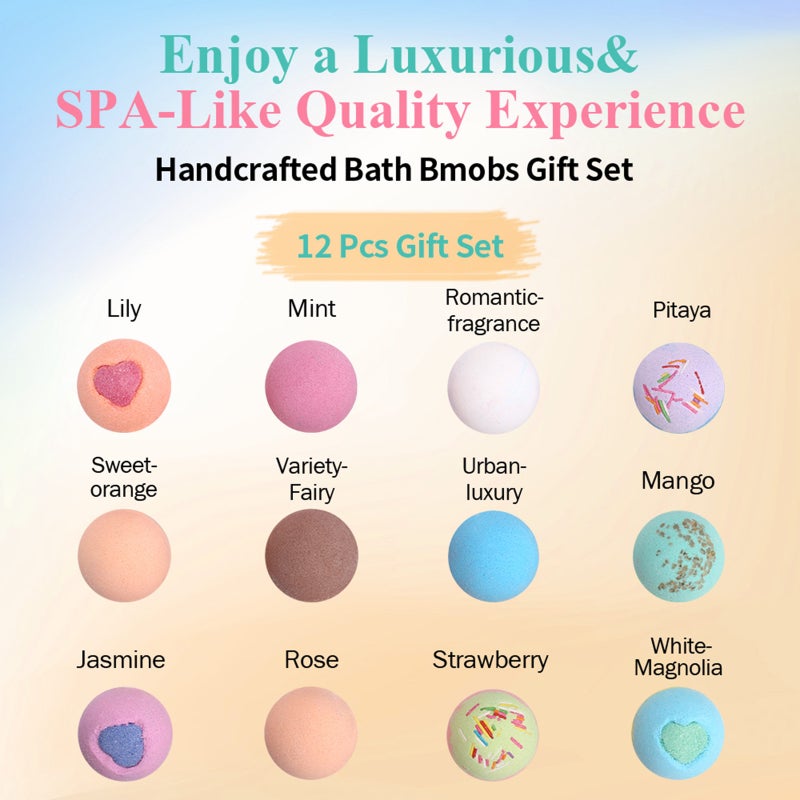 12pcs 70g Bath Gift Set Bath Salt Balls Essential Oil Bath Bombs for Moisturizing Skin and Fizzy Spa Bubble Bath Aromatic Odor - Image 3