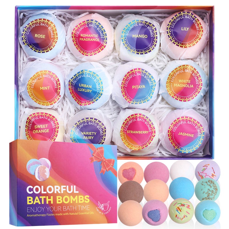 12pcs 70g Bath Gift Set Bath Salt Balls Essential Oil Bath Bombs for Moisturizing Skin and Fizzy Spa Bubble Bath Aromatic Odor - Image 1