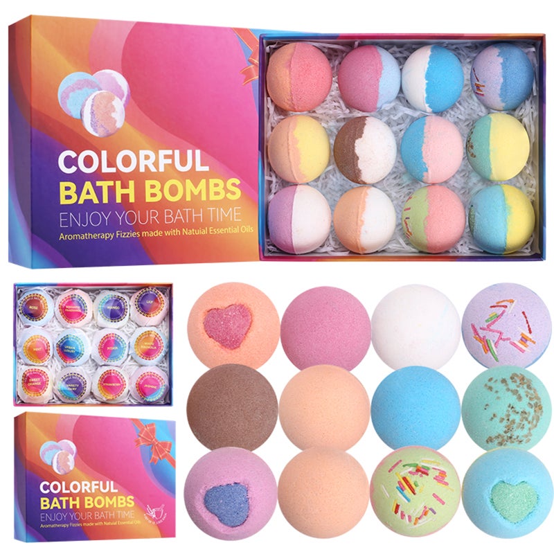 12pcs 70g Bath Gift Set Bath Salt Balls Essential Oil Bath Bombs for Moisturizing Skin and Fizzy Spa Bubble Bath Aromatic Odor - Image 2