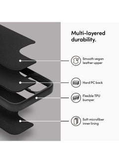 CYRILL CYRILL Back Cover for iPhone 13 Pro Max (Thermoplastic Polyurethane, Polycarbonate, Faux Leather | Black | Solid)  - Image 5