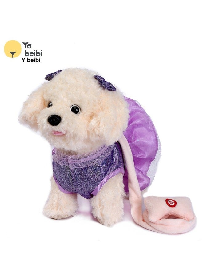 Personalized Electric Rope With Sunglasses Puppies Children Love Gifts Can Sing Walking Pet Toys-Color:JM-1935 Purple-Specifications:Rechargeable Battery + Charging Box  - Image 1