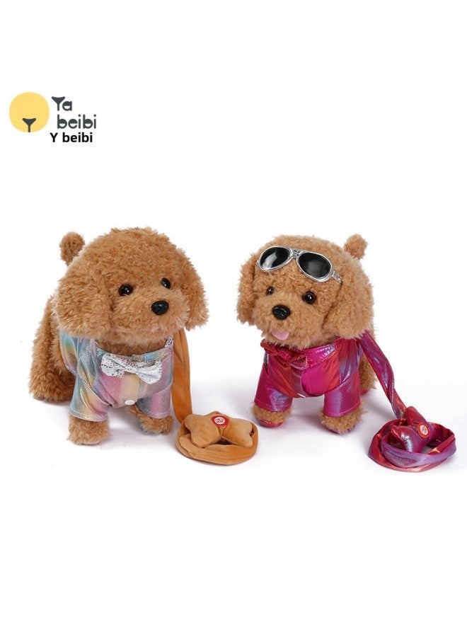 Personalized Electric Rope With Sunglasses Puppies Children Love Gifts Can Sing Walking Pet Toys-Color:JM-1935 Purple-Specifications:Rechargeable Battery + Charging Box  - Image 2