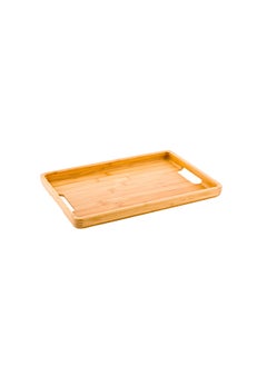 Restaurantware Restaurantware-10.5 x 9.5 Inch Breakfast Tray, 1 Rectangle Tray With Handles - Rounded Edges, Chip-resistant, Natural Bamboo Butler Holding Serving Tray, Shatterproof, For Meals, Snacks, And Beverages  - Image 1