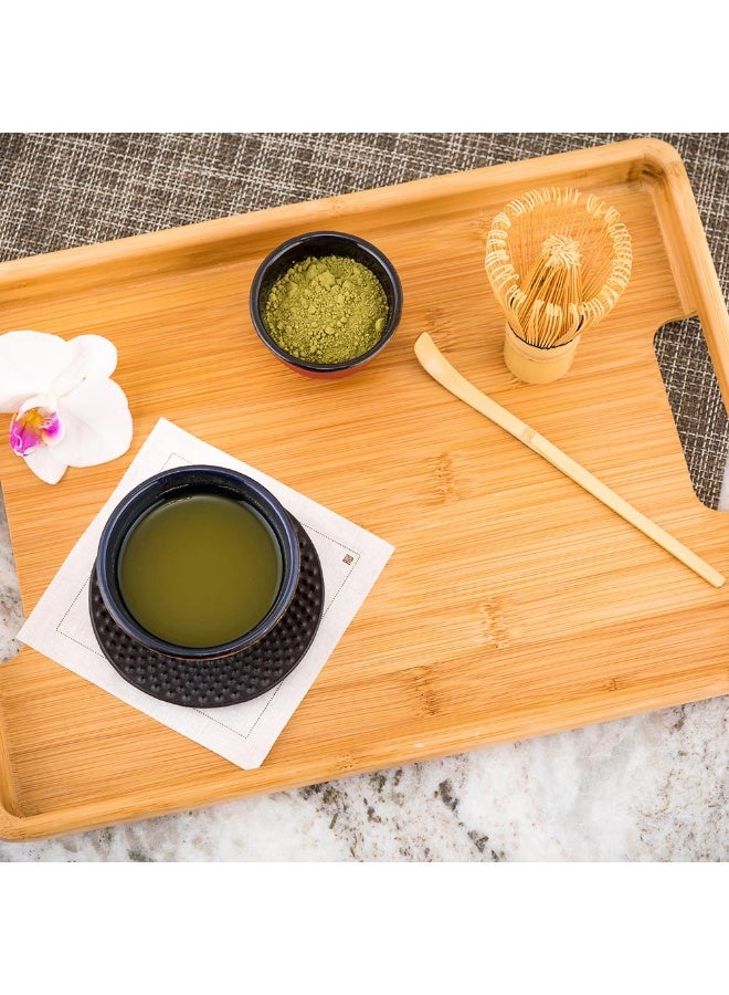 Restaurantware 10.5 x 9.5 Inch Breakfast Tray, 1 Rectangle Tray With Handles - Rounded Edges, Chip-resistant, Natural Bamboo Butler Holding Serving Tray, Shatterproof, For Meals, Snacks, And Beverages - Image 3