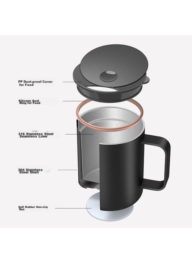 Tomimitsu Fuguang Insulated Mug, 316 Stainless Steel, With Lid, Large Capacity, For Office And Students, Coffee And Tea Cup, Water Bottle, 400ml - Image 4