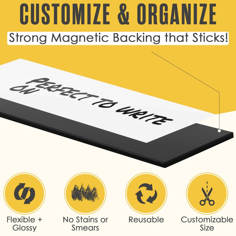 Houseables Magnetic Strip, Magnetic Tape, Magnet Tape, Magnet Roll, Dry Erase Label, Strips for White Board, Write On Labels, Whiteboard Sheet, Dry Erase Sheet, Writable, Wipe Off, Blank, 2 IN x 10 FT - Image 3