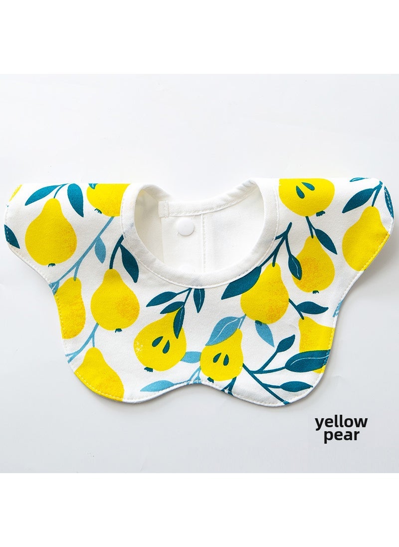 Baby Waterproof Cotton Bib Unisex Yellow Pear