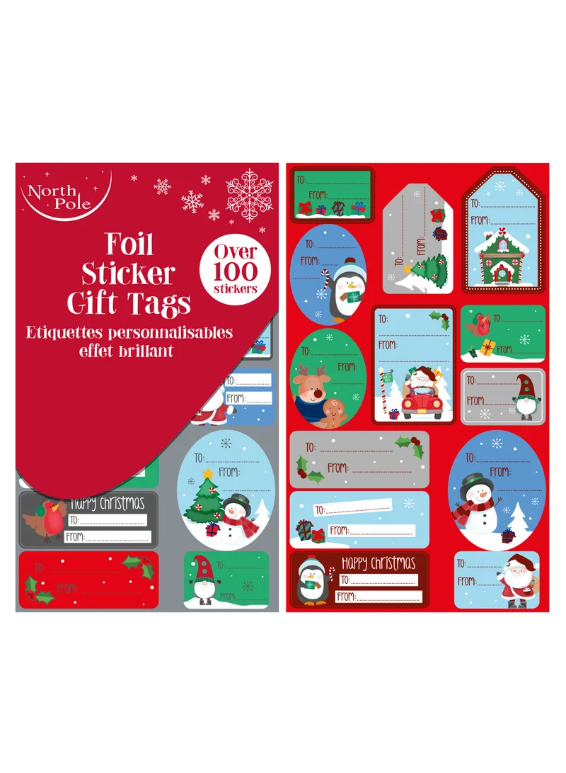 EuroWrap 100 Cute Foil Sticker Tags