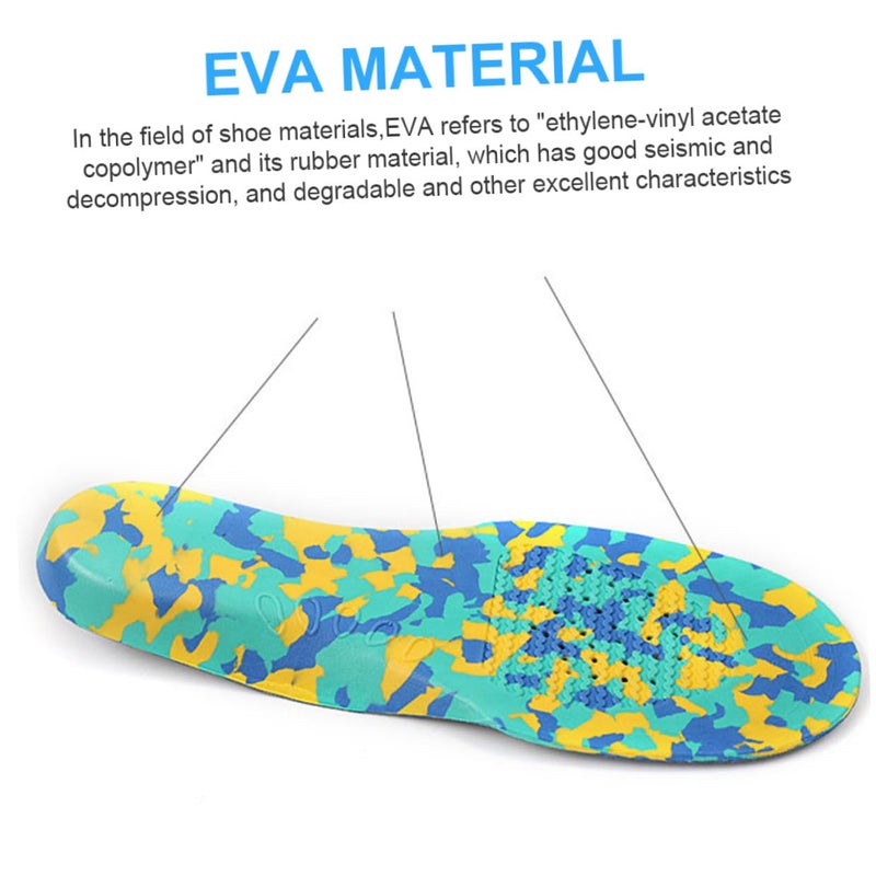 Arch Support Insoles For Flat Feet Velour Camouflage Sizes 29 31 Soft Cushion - Image 4
