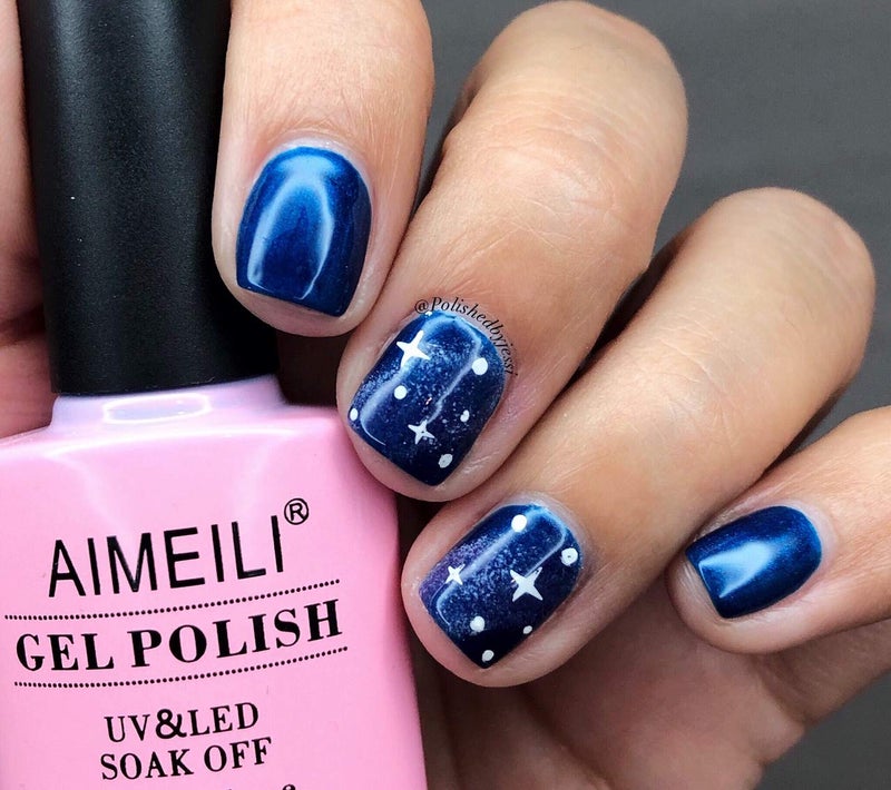 AIMEILI Soak Off UV LED Gel Nail Polish - Blue (030) 10ml - Image 5