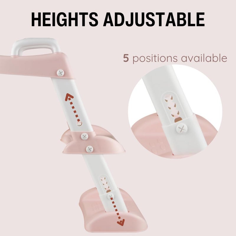 PandaEar Toilet Potty Training Seat with Step Stool Ladder, Comfortable Safe Potty Seat with Anti-Slip Pads Ladder for Kids Boys Girls Toddlers (Pink) - Image 4