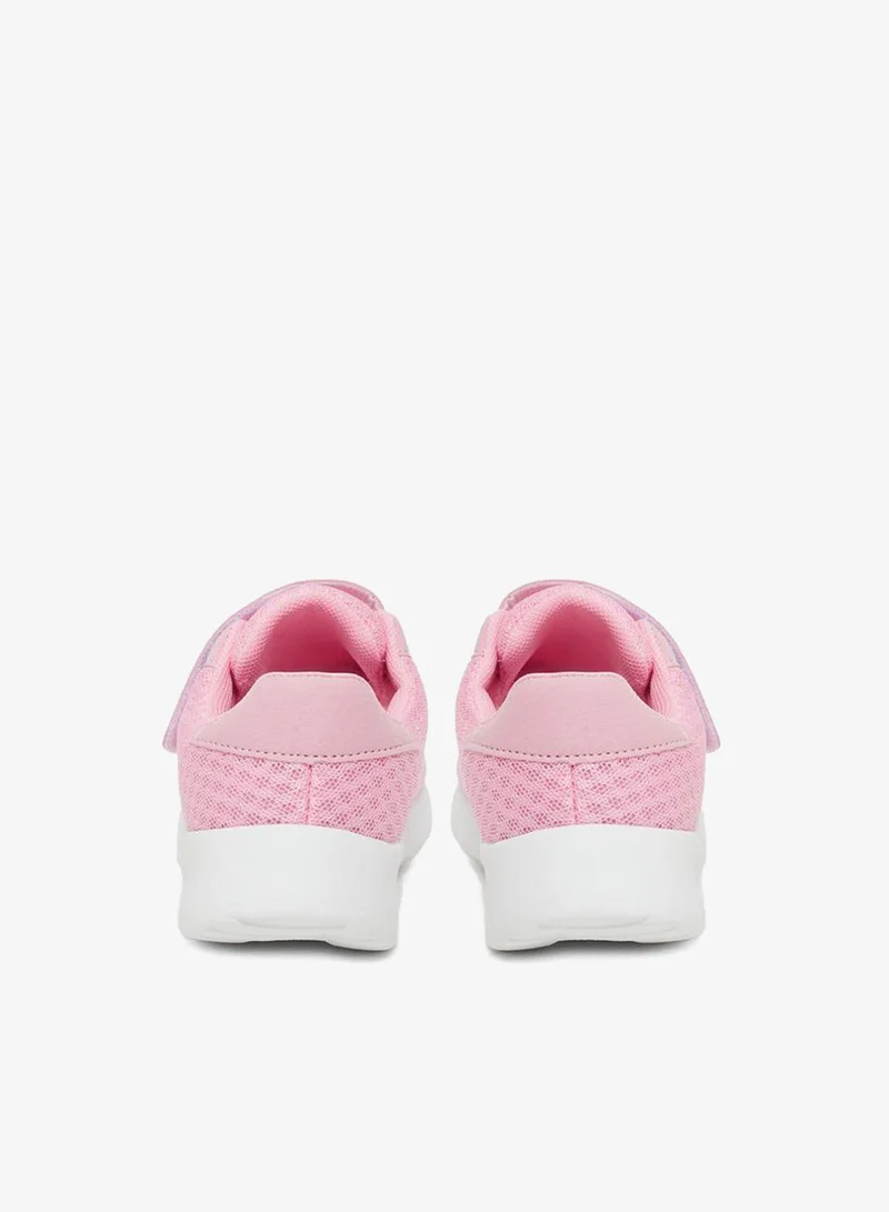 Styli Active Girls Pink Textured Velcro Strap Sneakers