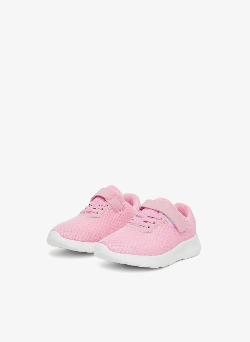 Styli Active Girls Pink Textured Velcro Strap Sneakers