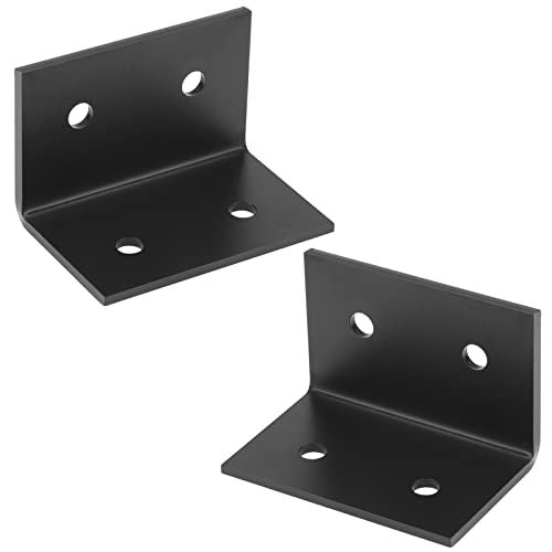 Fanmao حاملات زوايا على شكل L من فانو 2 عبوة 5" × 3-1/4" - دعامات زوايا 90° للأعمدة الخشبية، البرجولات والأثاث، بسماكة 3/16" - Image 1