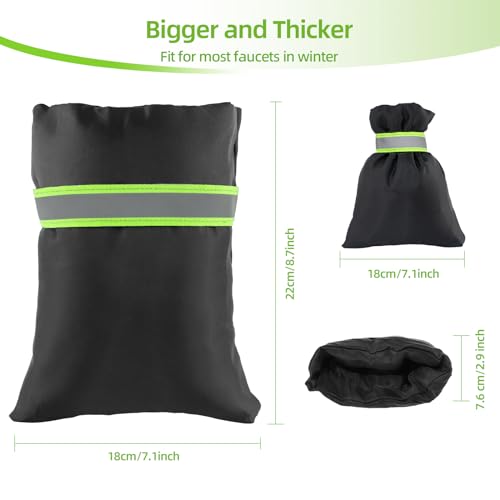 Insoma Pro Outdoor Faucet Cover for Winter, Thicken 7.1" W x 8.7" H Hose Bib Insulation Cover for Freeze Protection, Outside Water Spigot Covers for Winter Waterproof Reusable, 2 Pack - Image 3