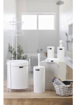 ‎okyanus Home Ocean Home White Mina Replacement WC Paper Holder and 6 Piece Bathroom Set  - Image 3