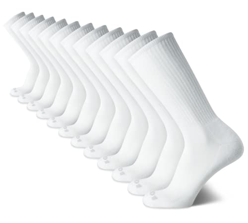 AND1 Men's Crew Socks - 12 Pack Performance Cushion Comfort Crew Socks - Breathable Athletic Socks for Men (6-12.5), Size 6-12.5, White - Image 1