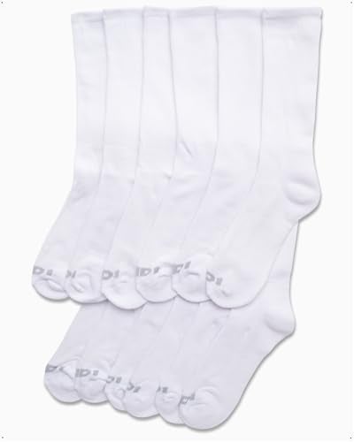 AND1 Men's Crew Socks - 12 Pack Performance Cushion Comfort Crew Socks - Breathable Athletic Socks for Men (6-12.5), Size 6-12.5, White - Image 3