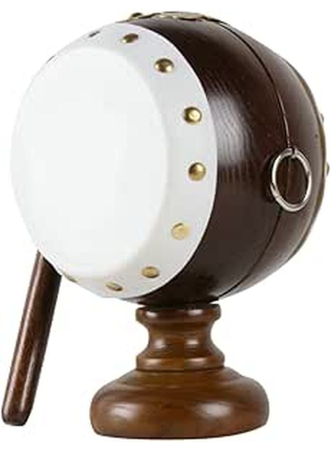 Large Drum Shaped Wooden Piggy Bank Money Saving Coin Cash Box For Home Office - Image 1